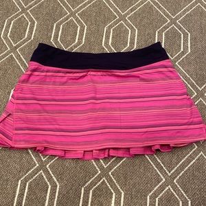 Lululemon Pace Setter Skirt Pink stripe size 8